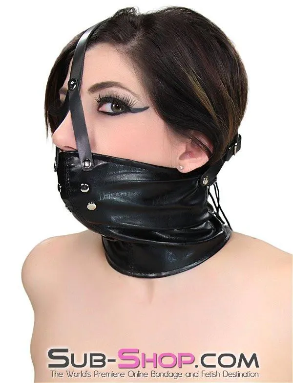 0217RS       Black Leatherette Scold’s Mask Gag Trainer