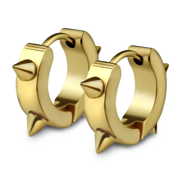 1 pair Classic Korean Punk Stainless Steel Ear Clip Earrings For Men Women Black No Pierced Fake Ear Circle New Pop Jewelry