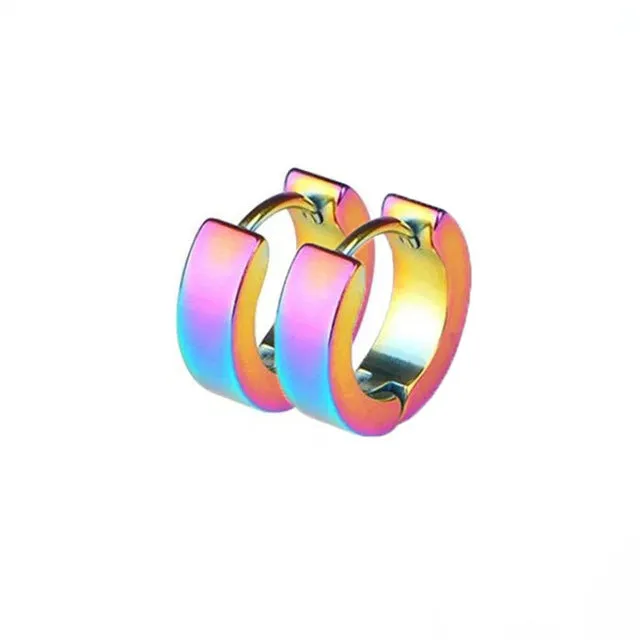 1 pair Classic Korean Punk Stainless Steel Ear Clip Earrings For Men Women Black No Pierced Fake Ear Circle New Pop Jewelry