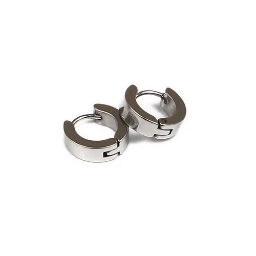 1 pair Classic Korean Punk Stainless Steel Ear Clip Earrings For Men Women Black No Pierced Fake Ear Circle New Pop Jewelry