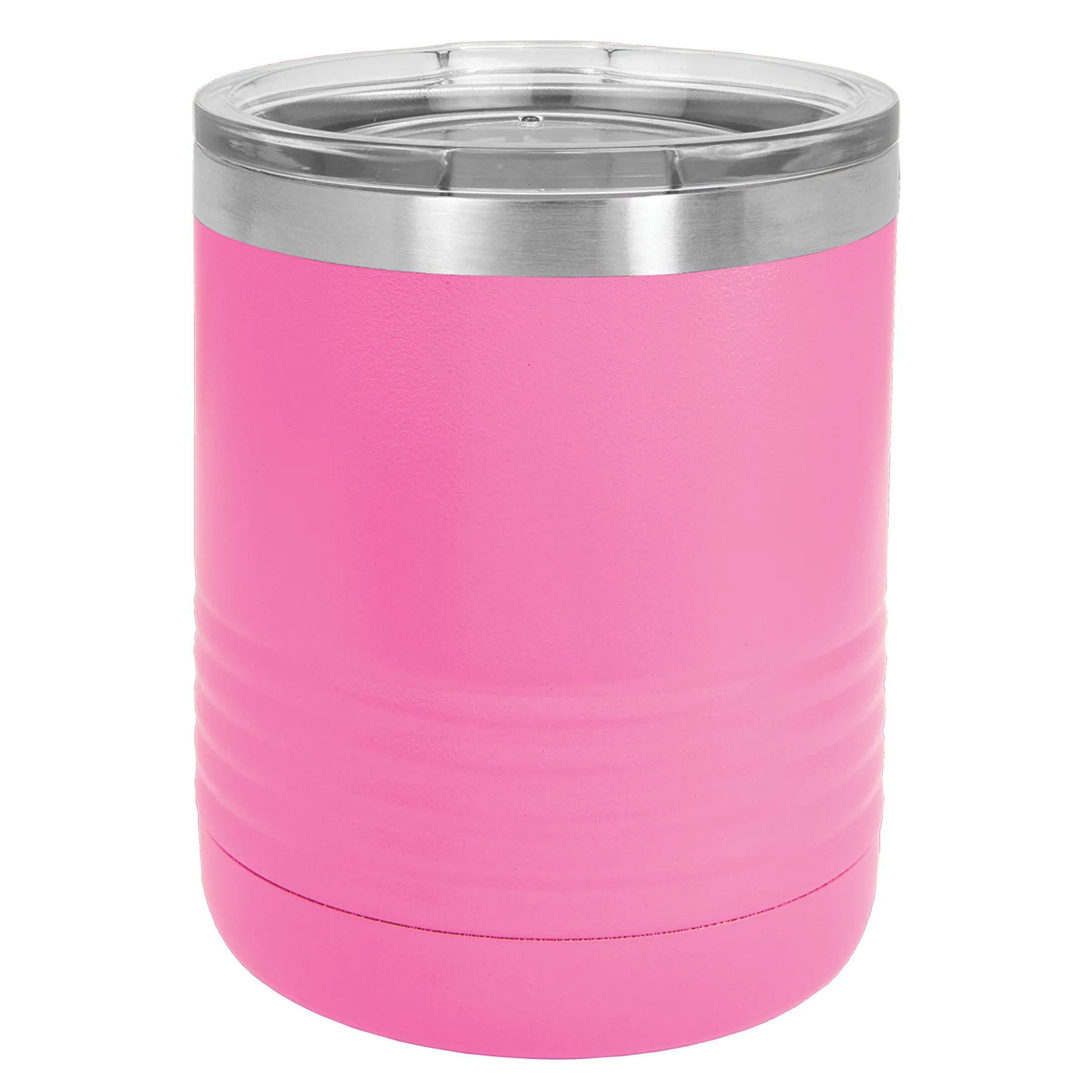 10 oz Lowball Whisky Glass w Logo Laser Engraved on Insulated Stainless Steel Rocks Tumblers   Lid