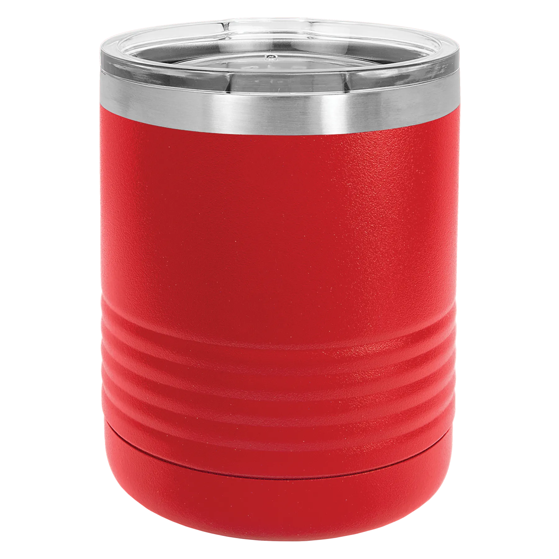 10 oz Lowball Whisky Glass w Logo Laser Engraved on Insulated Stainless Steel Rocks Tumblers   Lid