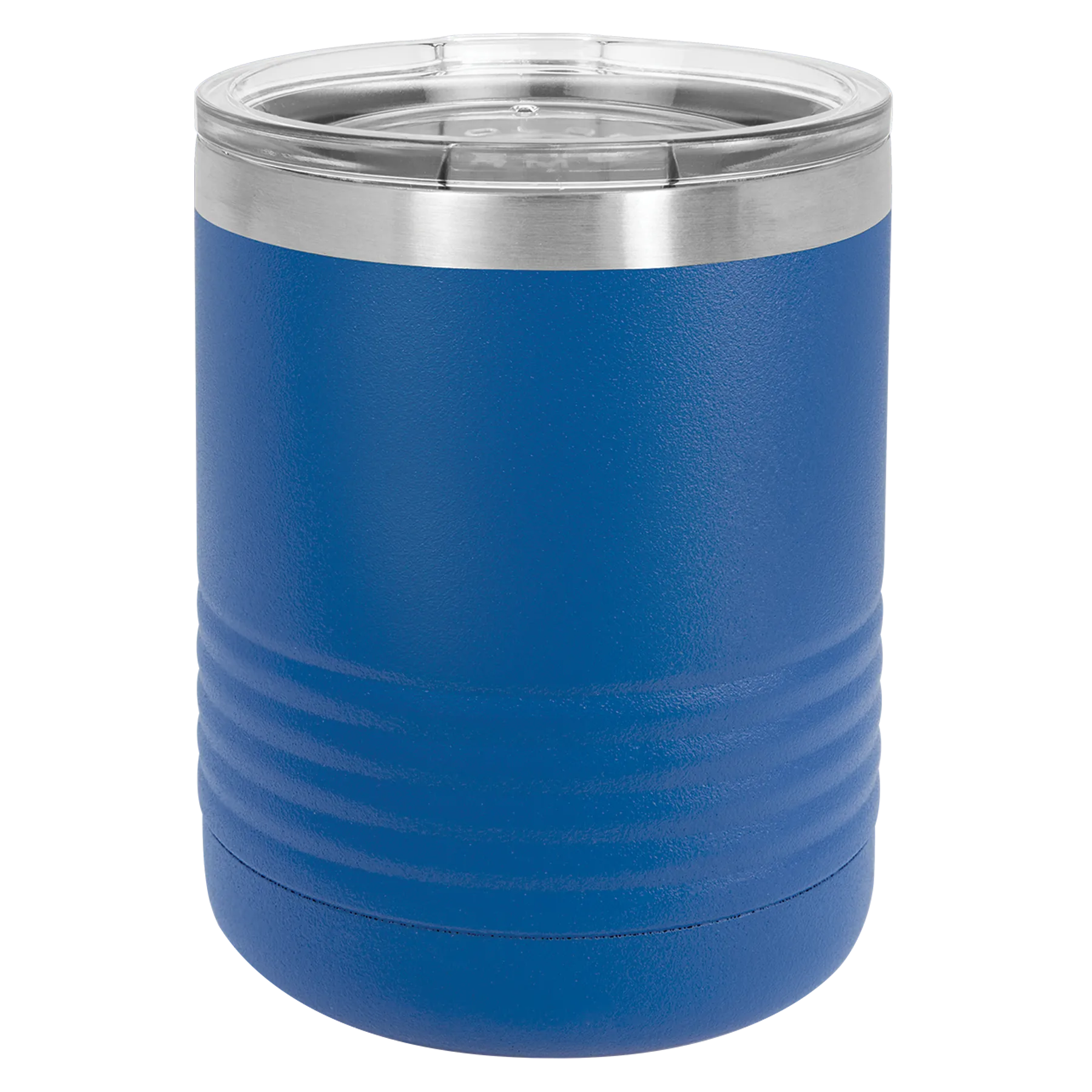 10 oz Lowball Whisky Glass w Logo Laser Engraved on Insulated Stainless Steel Rocks Tumblers   Lid