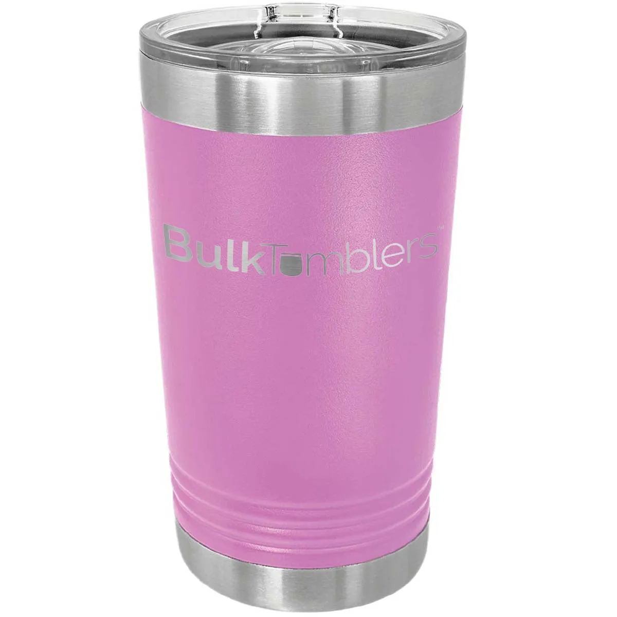 16 oz Pint Glass w Logo Laser Engraved on Insulated Stainless Steel Beer Tumblers   Lid