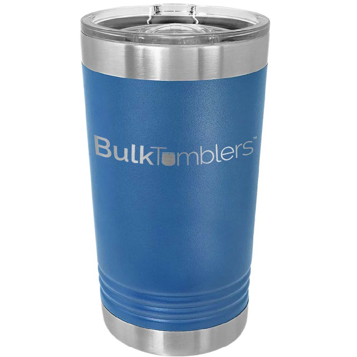 16 oz Pint Glass w Logo Laser Engraved on Insulated Stainless Steel Beer Tumblers   Lid