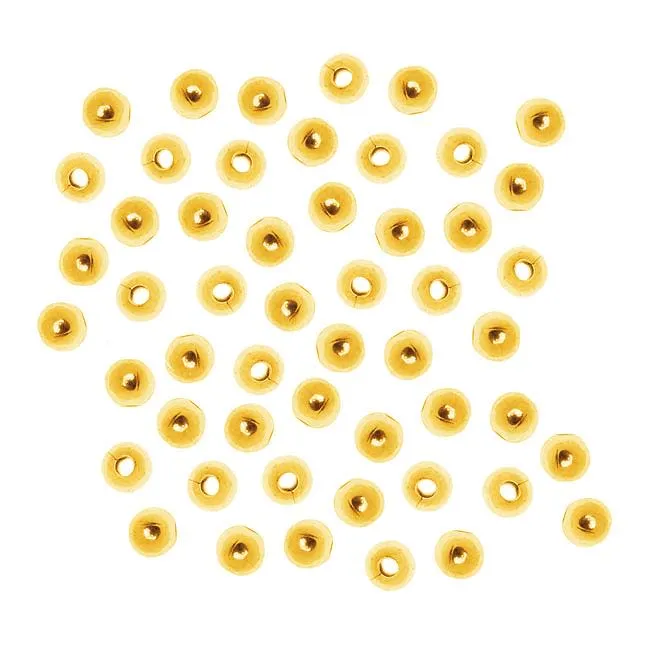 22K Gold Plated 3mm Round Metal Beads (100 pcs)
