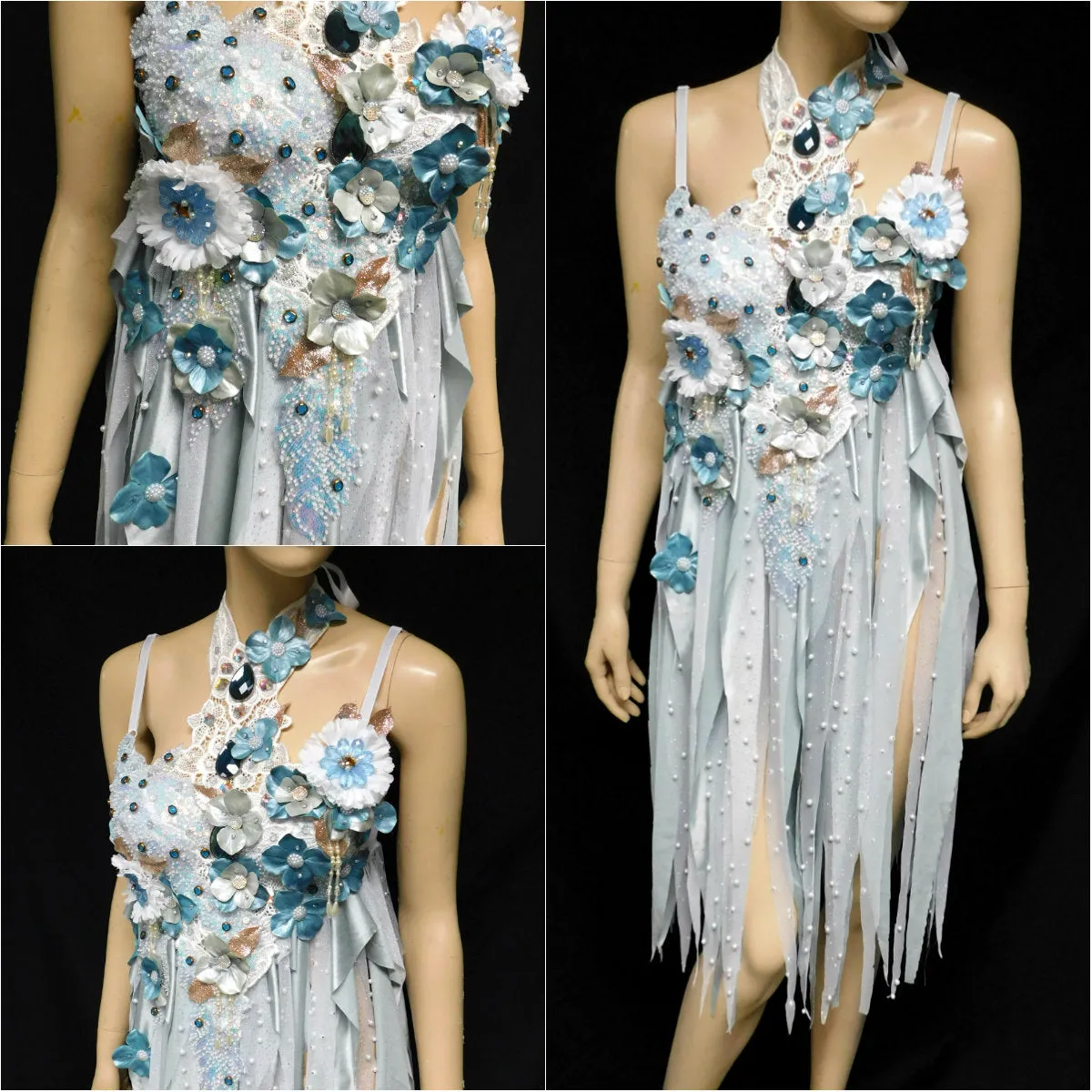 34A Ready to Ship Pastel Teal Water Fairy Babydoll Dress Bra Costume