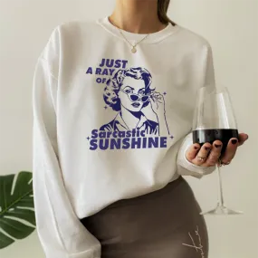 A Ray Of Sarcastic Sunshine Retro Women's Sweatshirt