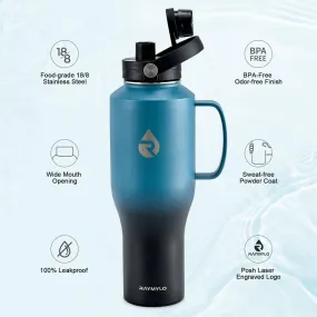Adventure-Ready: 40oz Insulated Tumbler with Handle, Straw Lid & Para cord