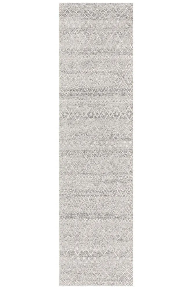 Aladdin Iman Grey Rustic Tribal Runner Rug
