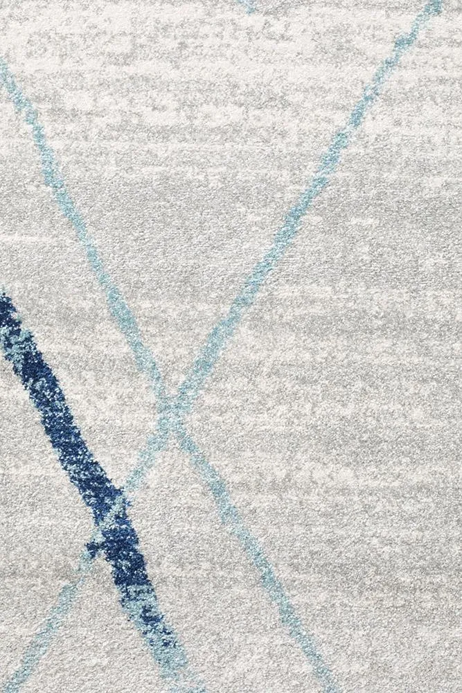 Aladdin Jabir White Blue Contemporary Rug