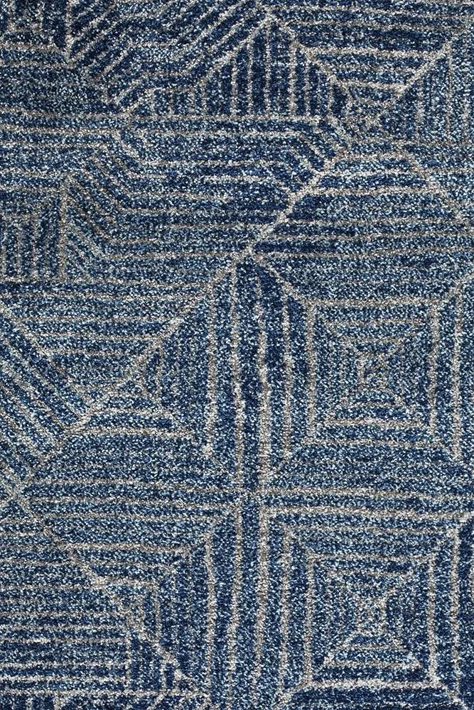 Aladdin Lina Contemporary Navy Round Rug