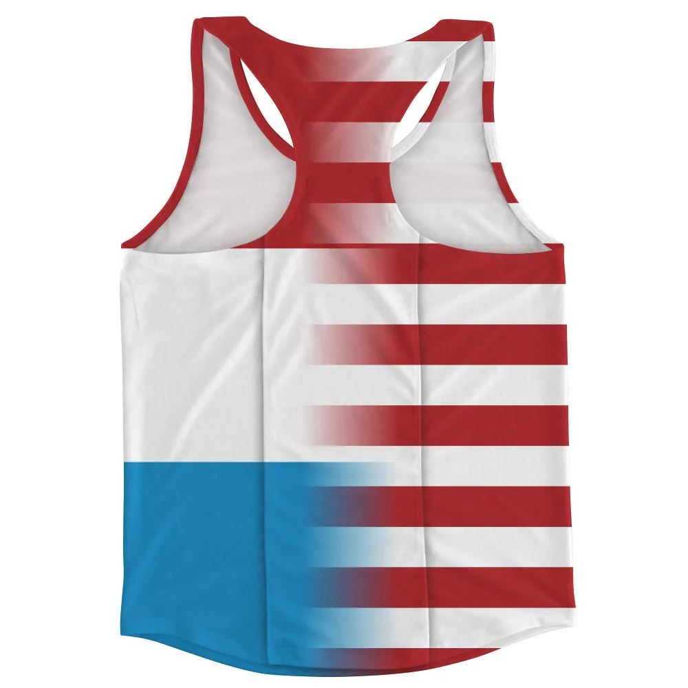 American Flag And Luvembourg Flag Combination Running Racerback Singlet Track Tank Top