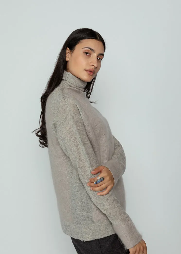 Antipast Light Grey Mohair Pullover Sweater