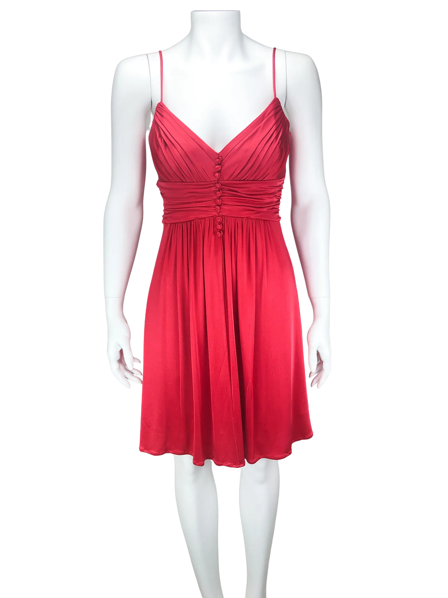 BCBG MAXAZRIA, Women's Pleated Knit Dress, Red, Size S