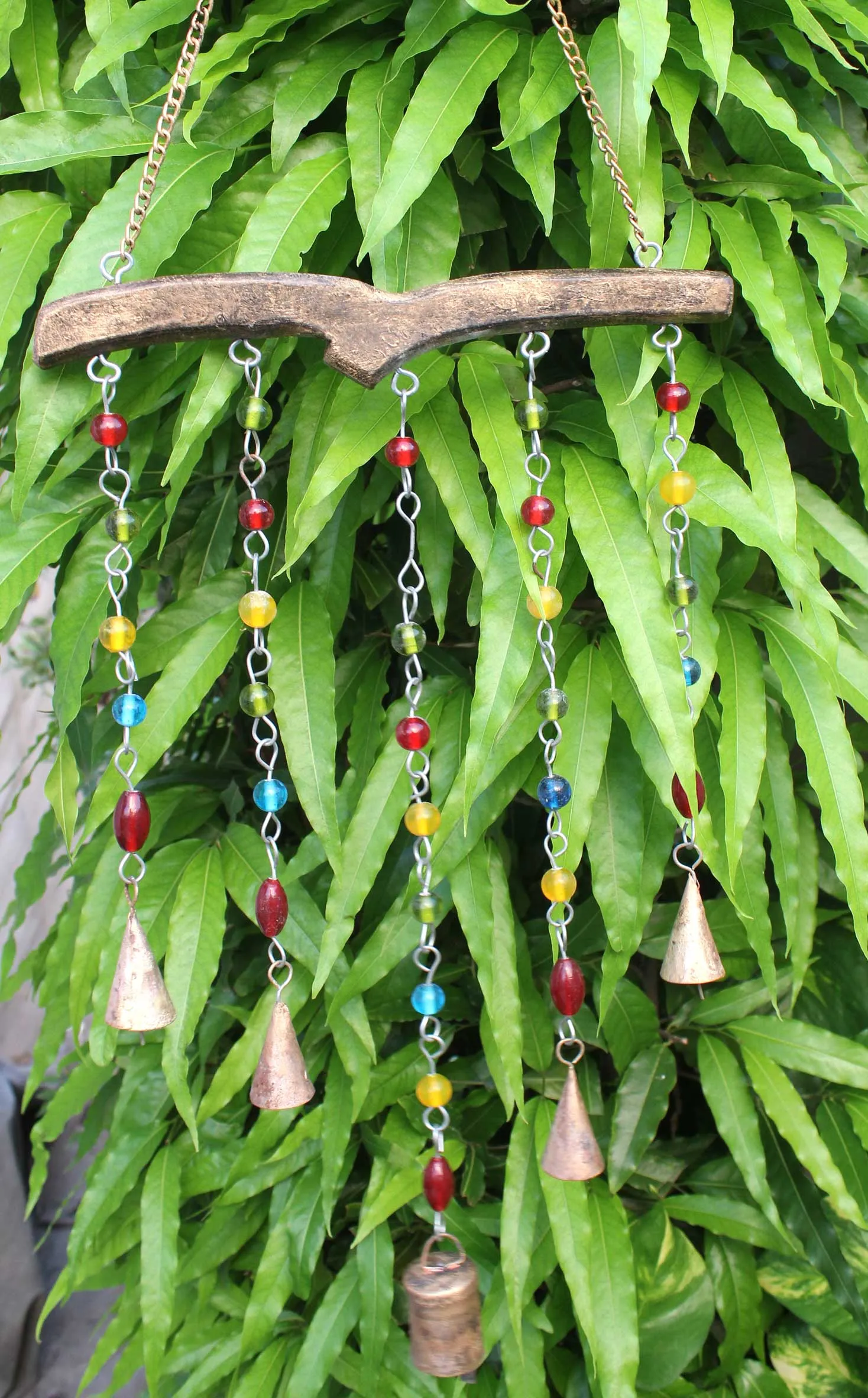 Beaded Iron Windchime Decorative Bells chimes Indian Metal Crafts Mobiles Suncatcher