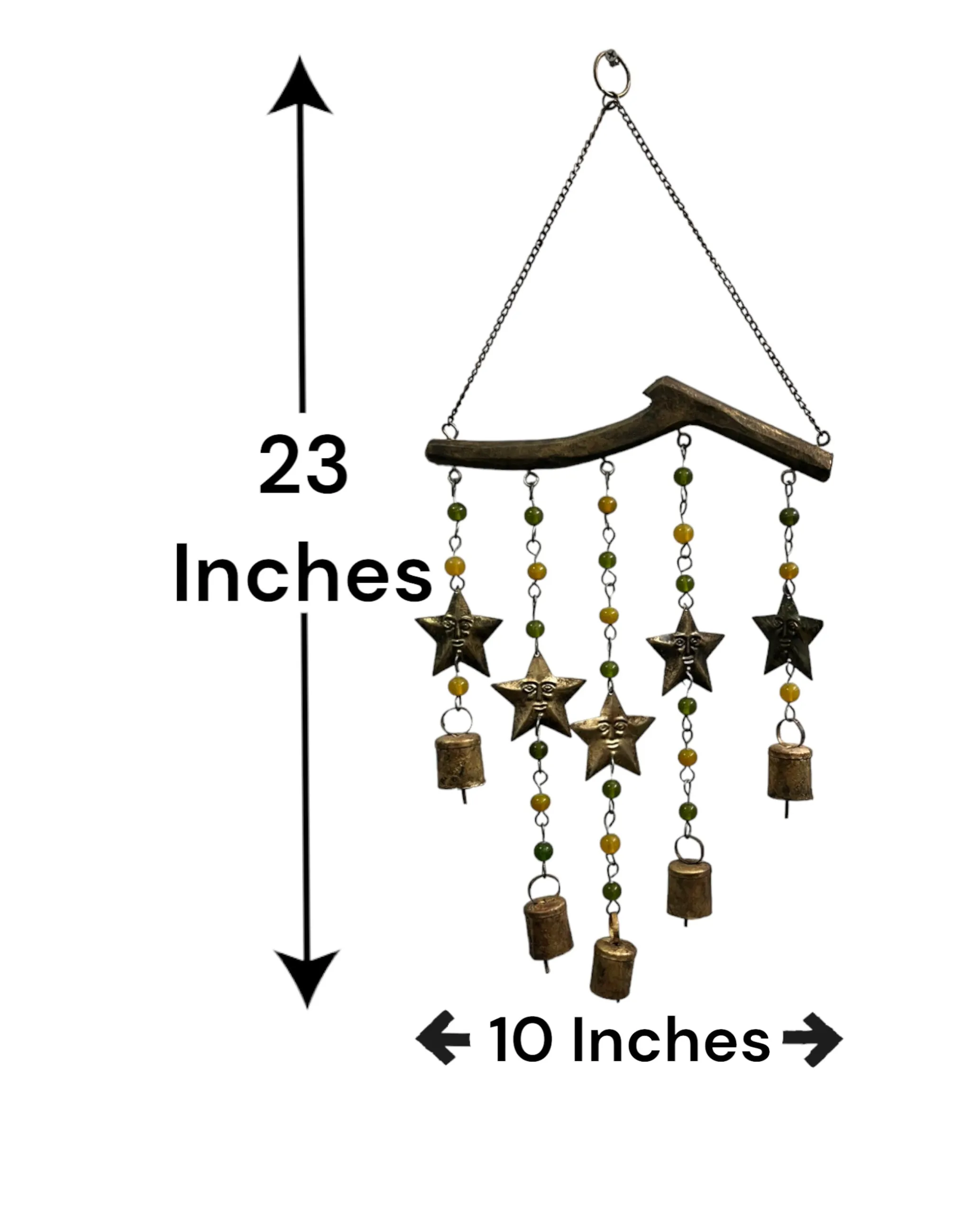 Beaded Iron Windchime Decorative Bells chimes Indian Metal Crafts Mobiles Suncatcher