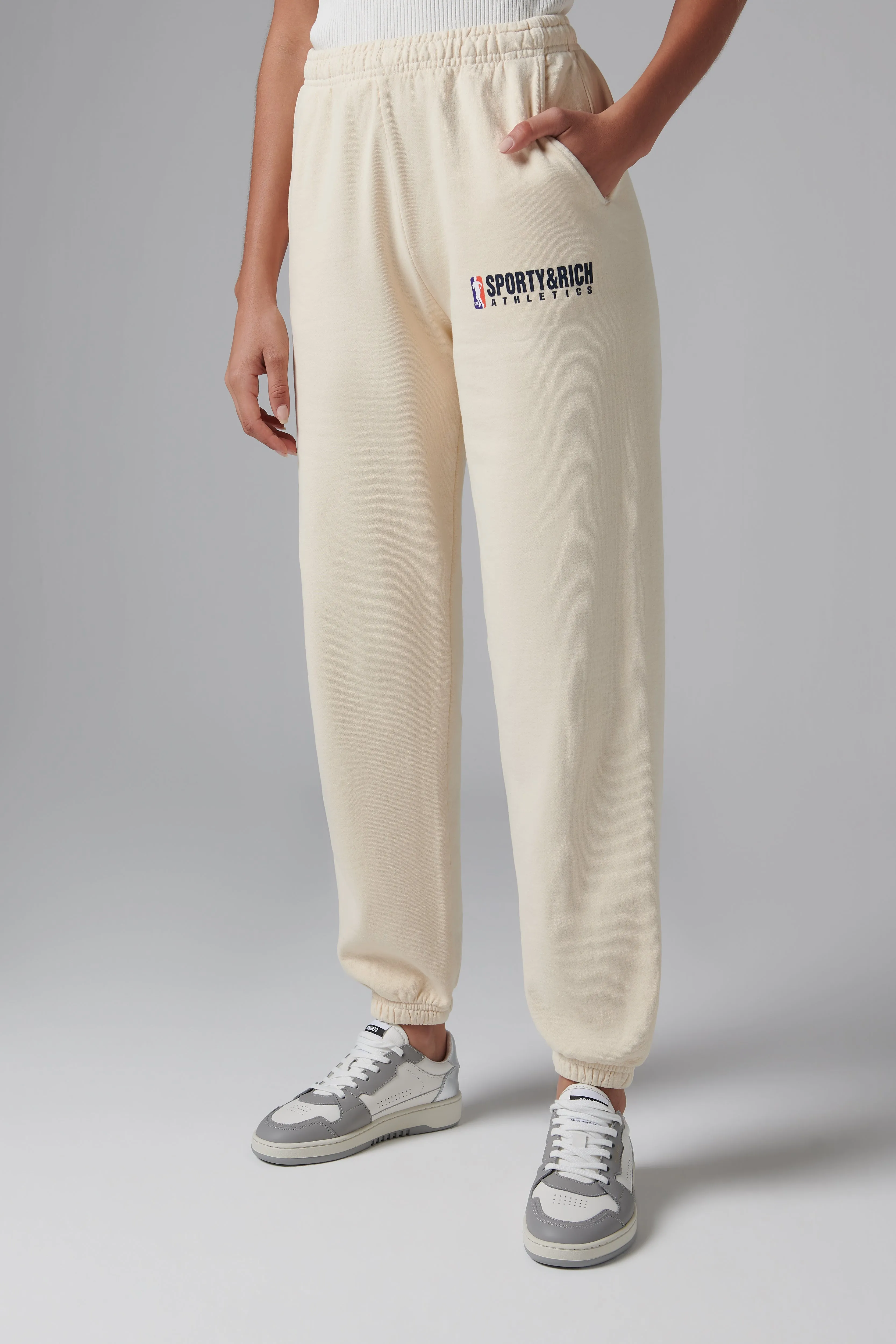 Beige Team Logo Sweatpants
