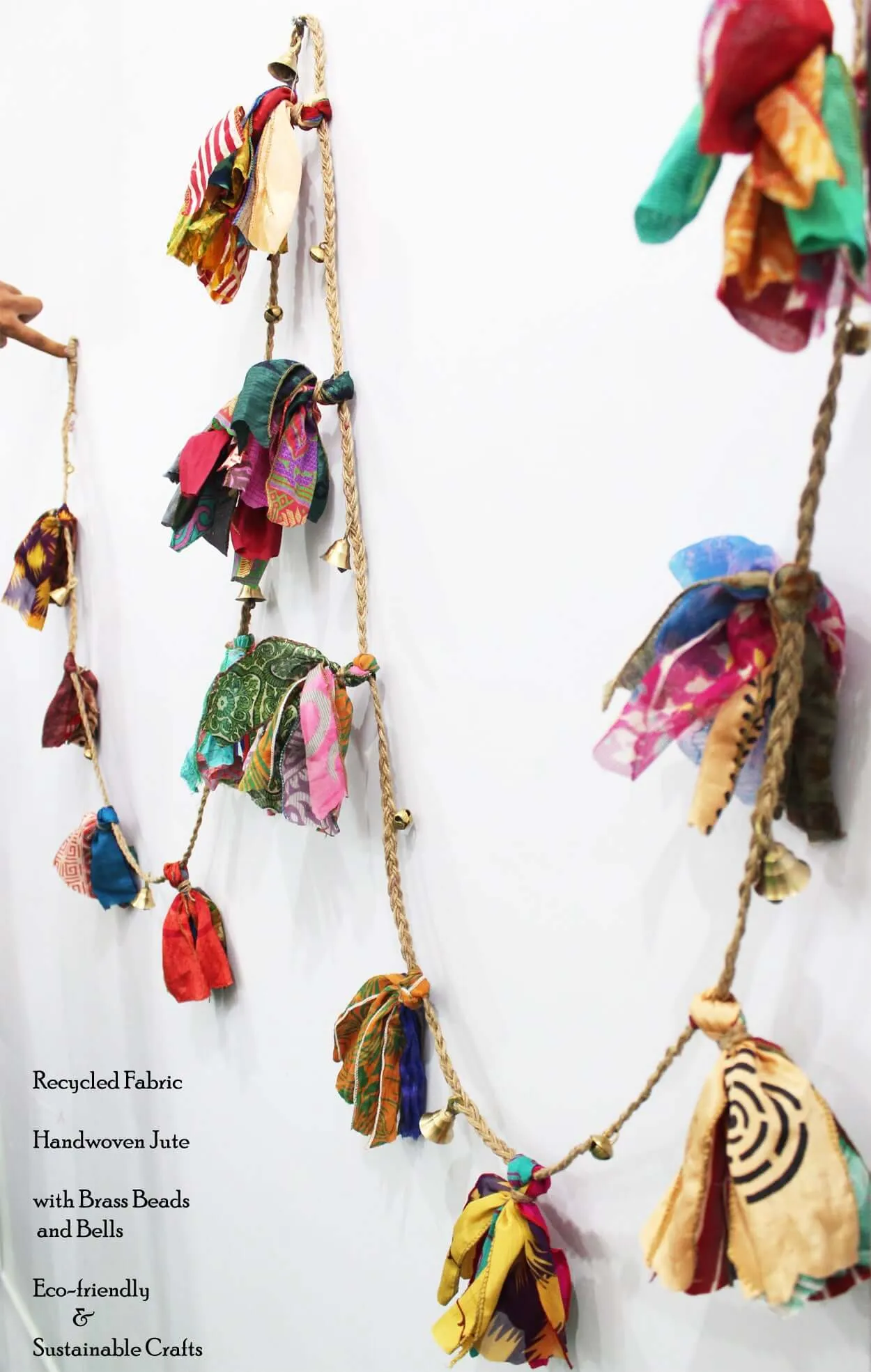 Bells on String Jute Garland Handmade Hanging Garlands for Party and Home Decoration