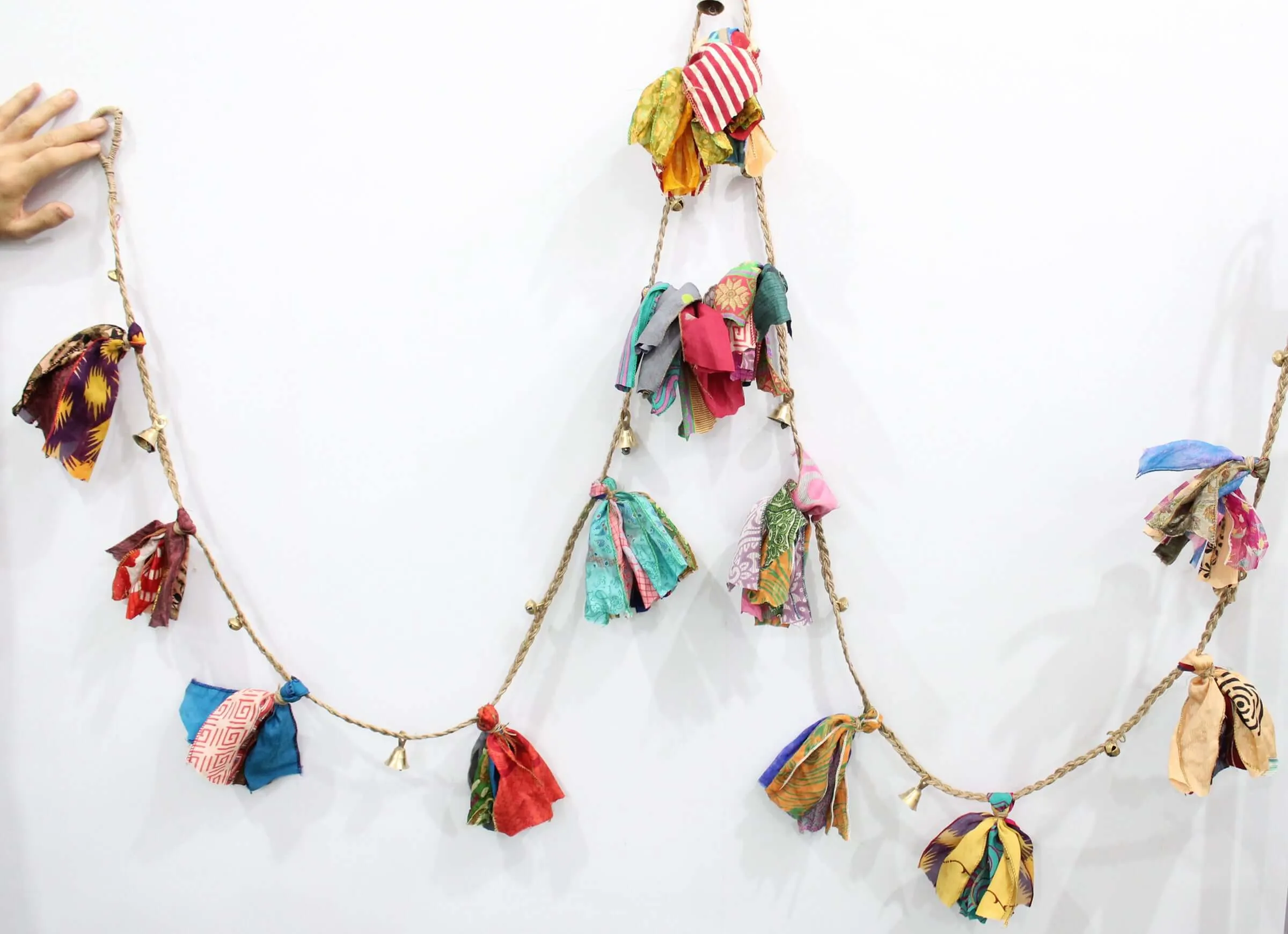 Bells on String Jute Garland Handmade Hanging Garlands for Party and Home Decoration