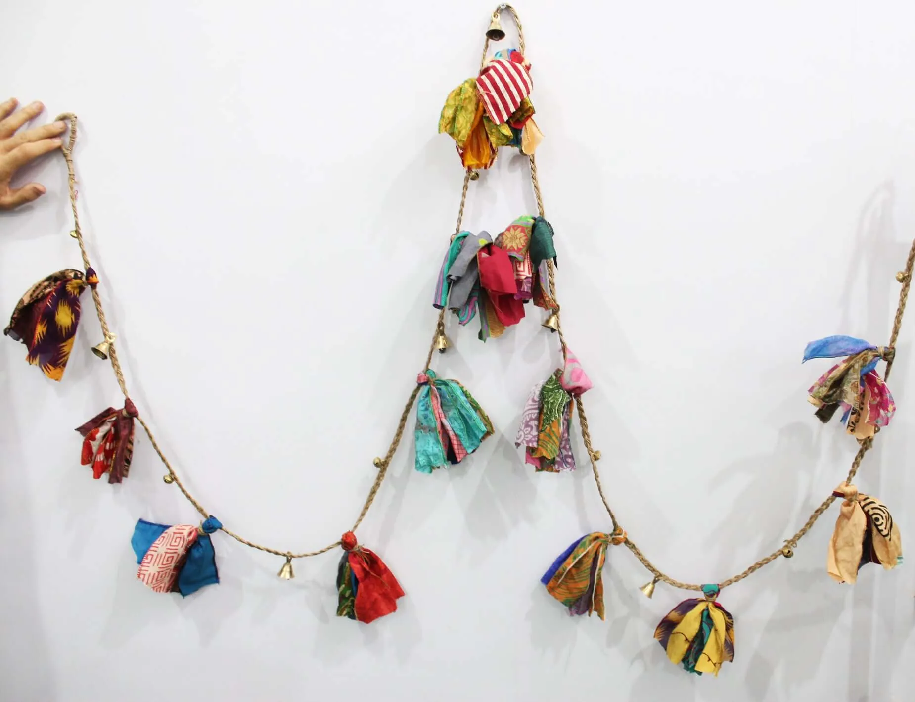 Bells on String Jute Garland Handmade Hanging Garlands for Party and Home Decoration