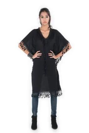 Black Cotton Kaftan