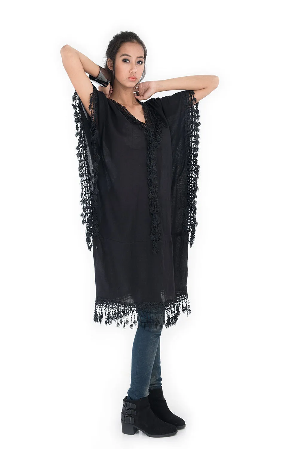 Black Cotton Kaftan