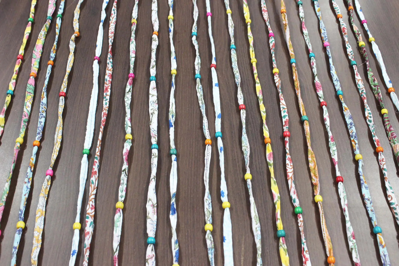 Bohemian Hippy Beaded Doorway Garland Rod Pocket Curtains Multicolour Boho Home Decor