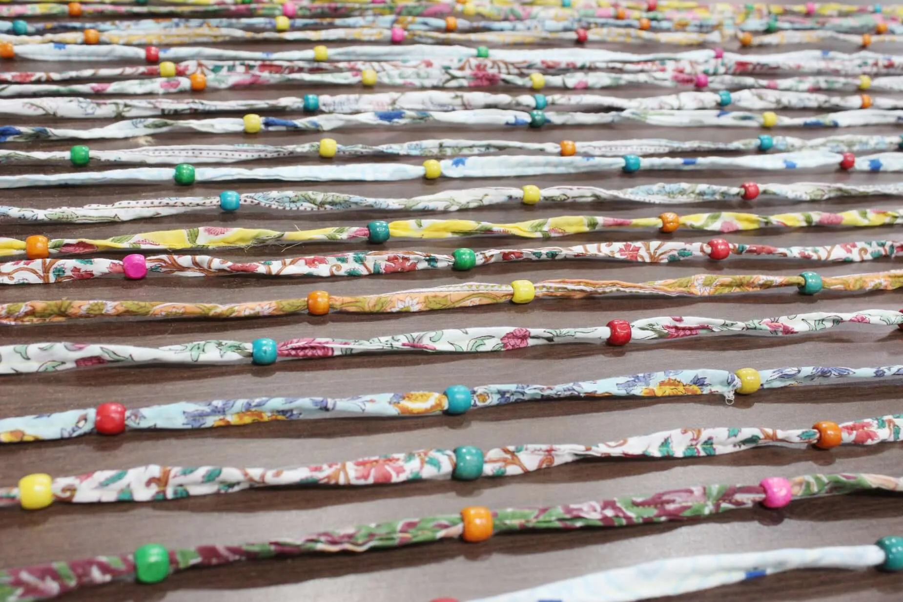 Bohemian Hippy Beaded Doorway Garland Rod Pocket Curtains Multicolour Boho Home Decor