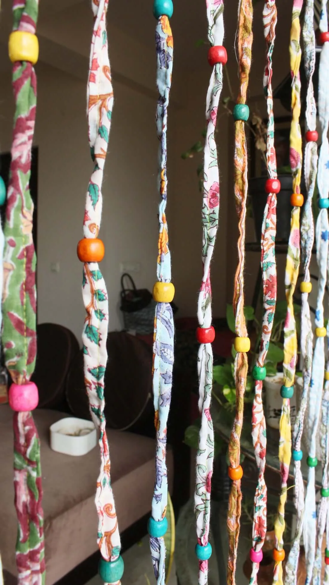 Bohemian Hippy Beaded Doorway Garland Rod Pocket Curtains Multicolour Boho Home Decor