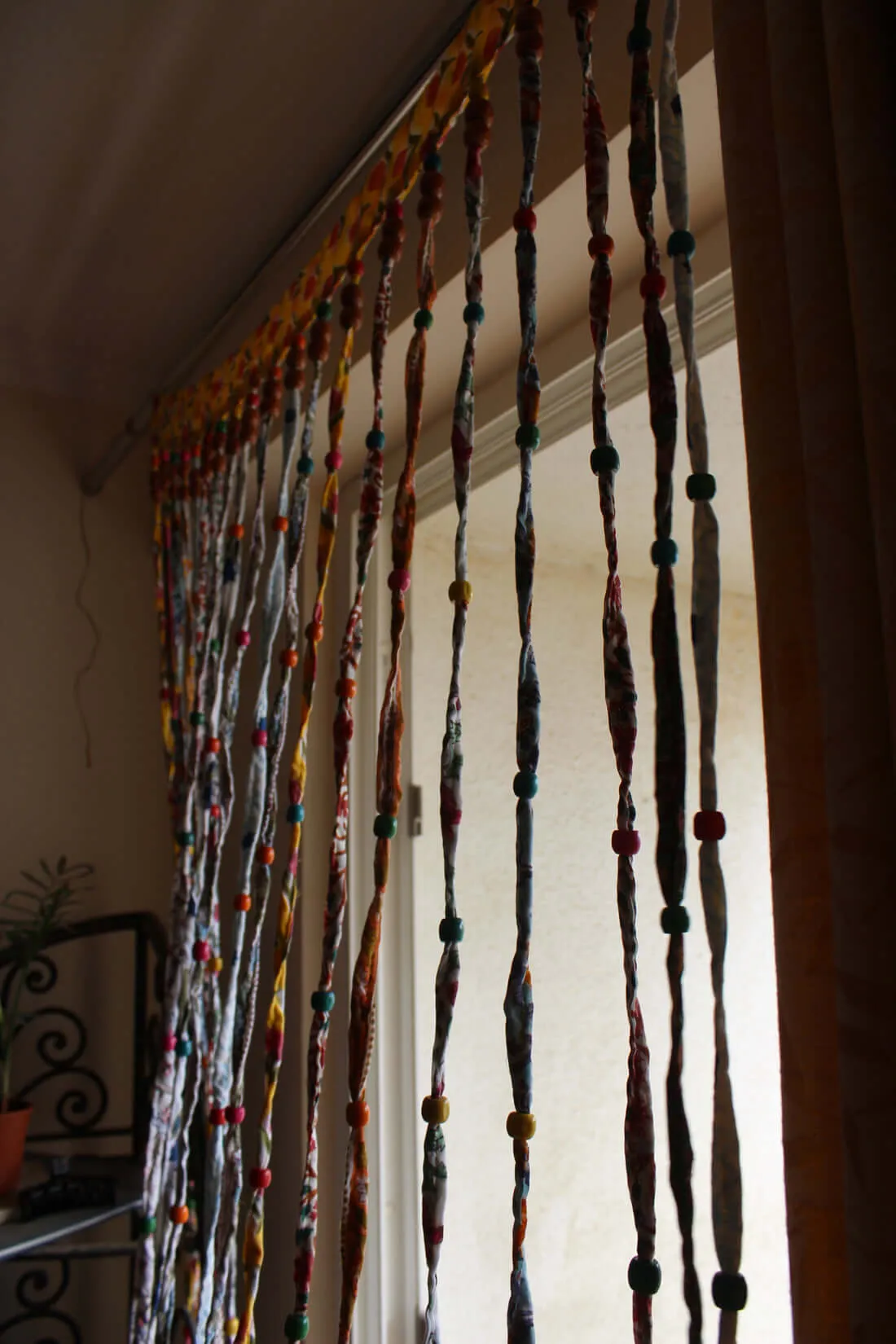 Bohemian Hippy Beaded Doorway Garland Rod Pocket Curtains Multicolour Boho Home Decor