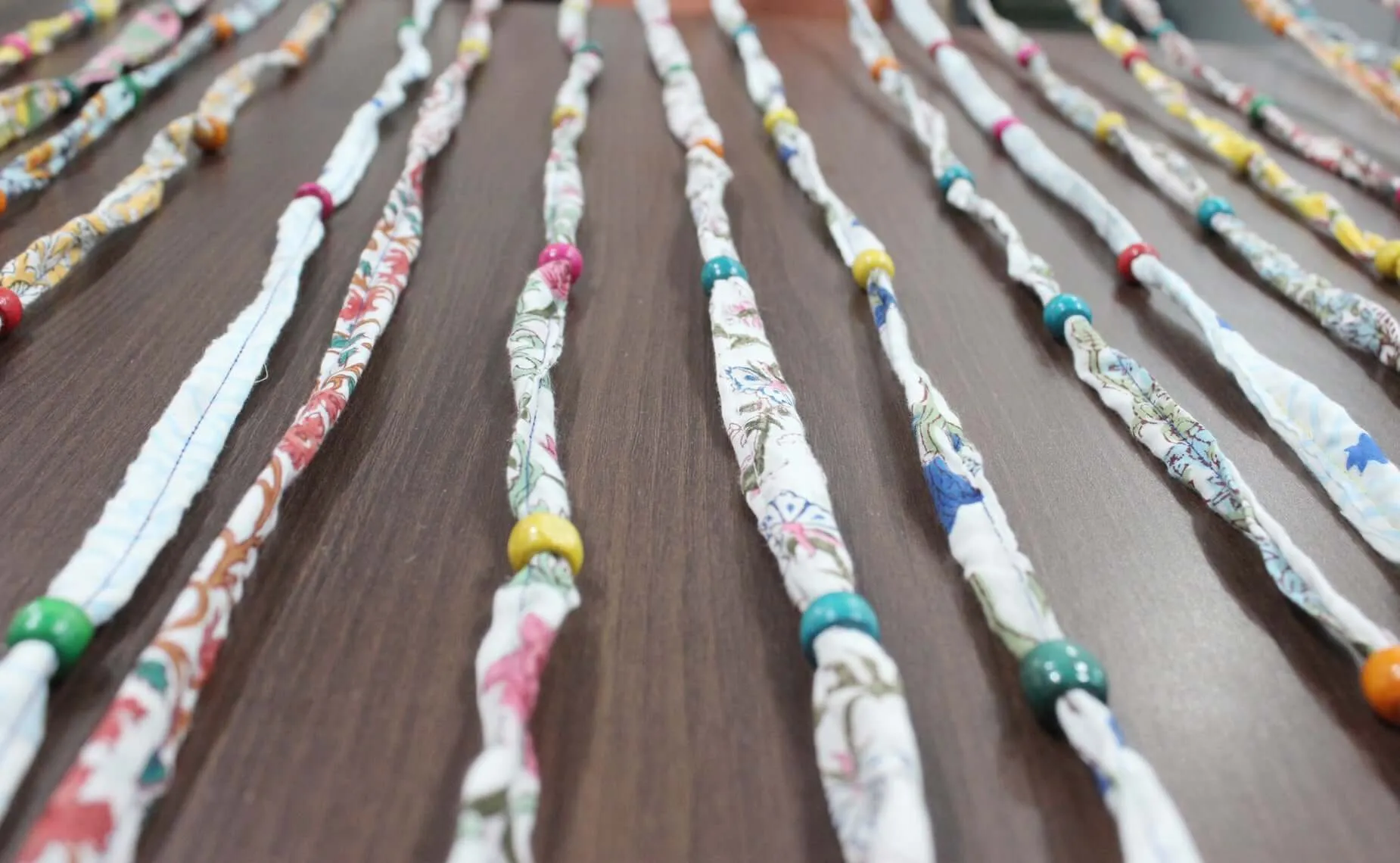 Bohemian Hippy Beaded Doorway Garland Rod Pocket Curtains Multicolour Boho Home Decor