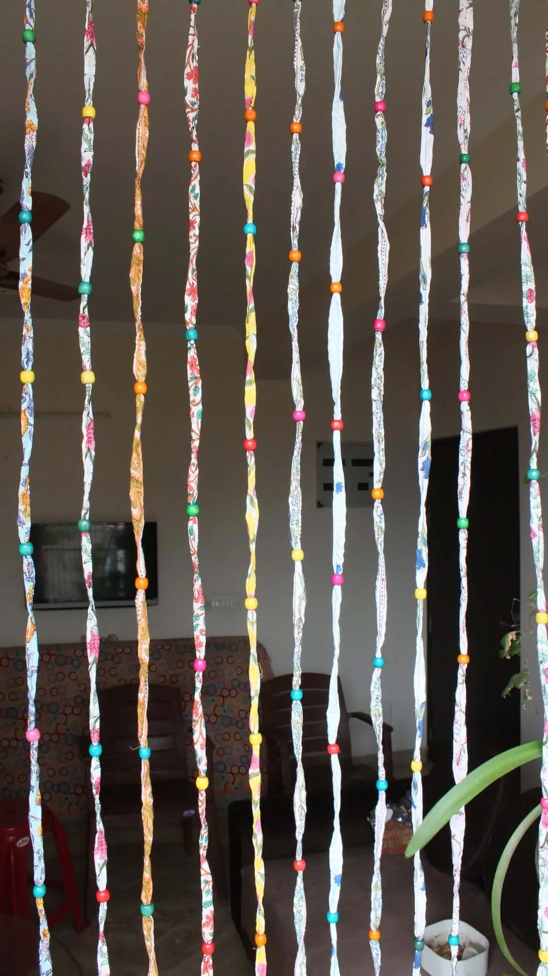 Bohemian Hippy Beaded Doorway Garland Rod Pocket Curtains Multicolour Boho Home Decor