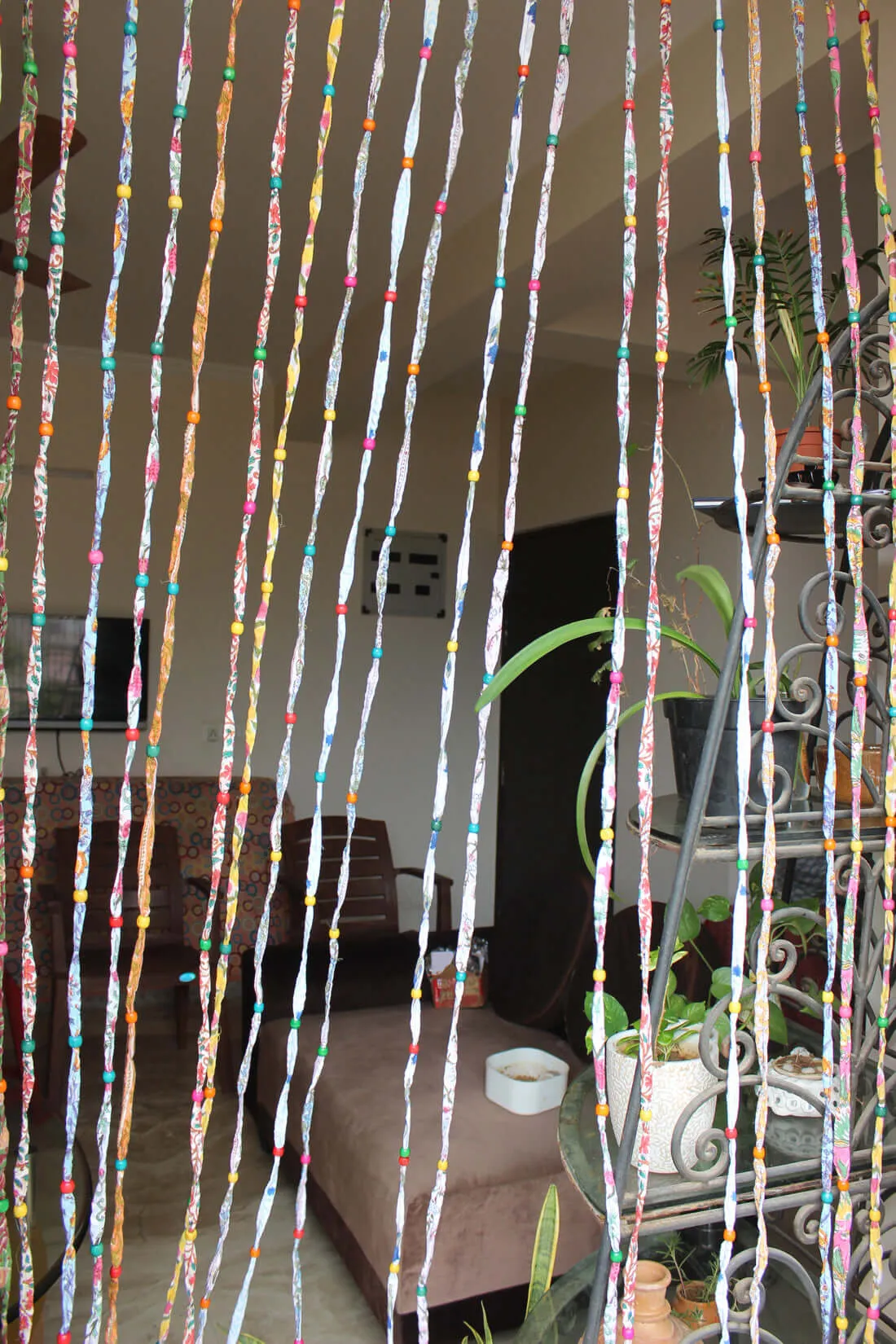 Bohemian Hippy Beaded Doorway Garland Rod Pocket Curtains Multicolour Boho Home Decor