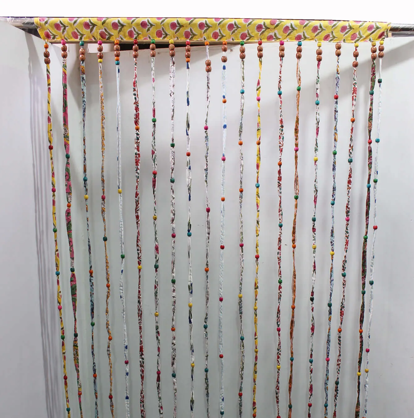 Bohemian Hippy Beaded Doorway Garland Rod Pocket Curtains Multicolour Boho Home Decor