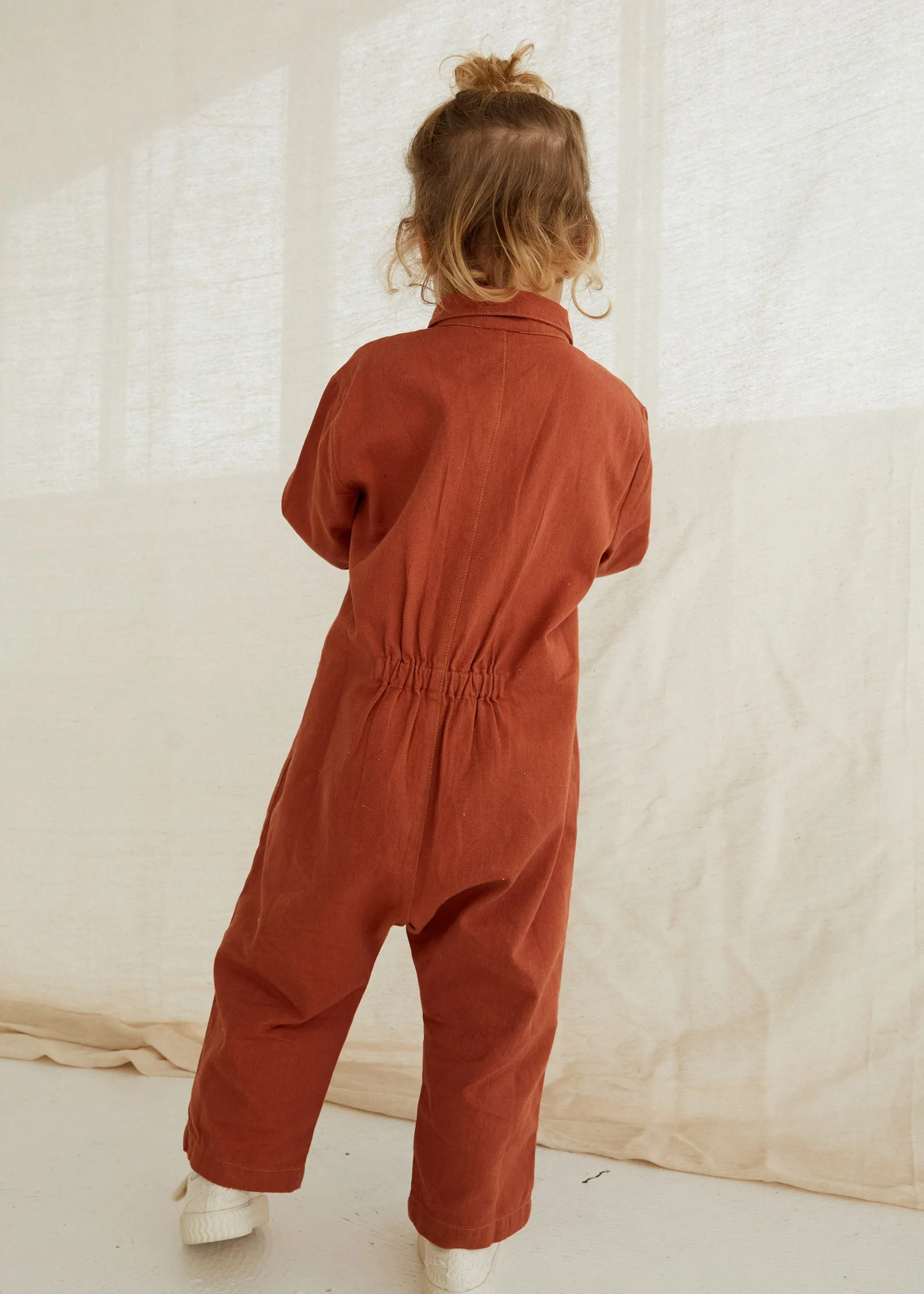 Boiler Suit Romper - Russet