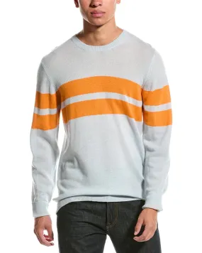 Brodie Cashmere Wool & Cashmere-Blend Dual Stripe Crewneck Sweater