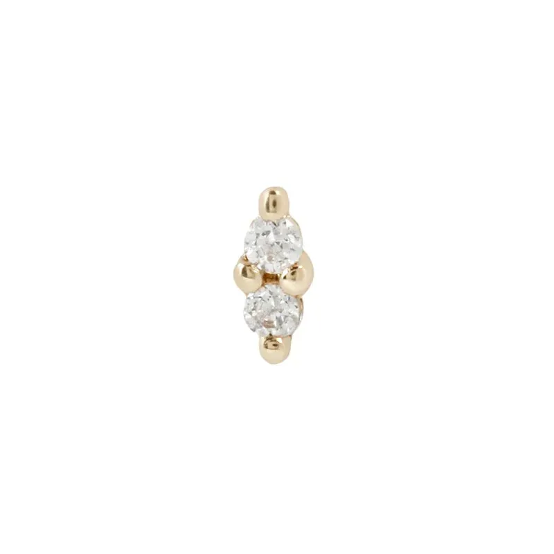BUDDHA JEWELRY MISHKA PRONG 2 - GENUINE DIAMOND - THREADLESS END