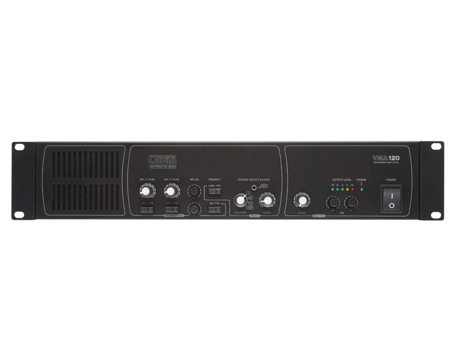 Cloud VMA120EK Contractor Series - 120W Mixer Amplifier, 1 x 120w, 4Ω/100v, 2U