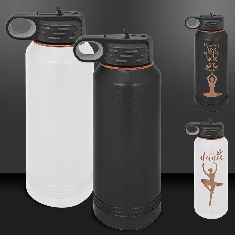 Copper Ion-Plated 32 oz Stainless Steel Powder Coated Blank Insulated Sport Water Bottle Polar Camel