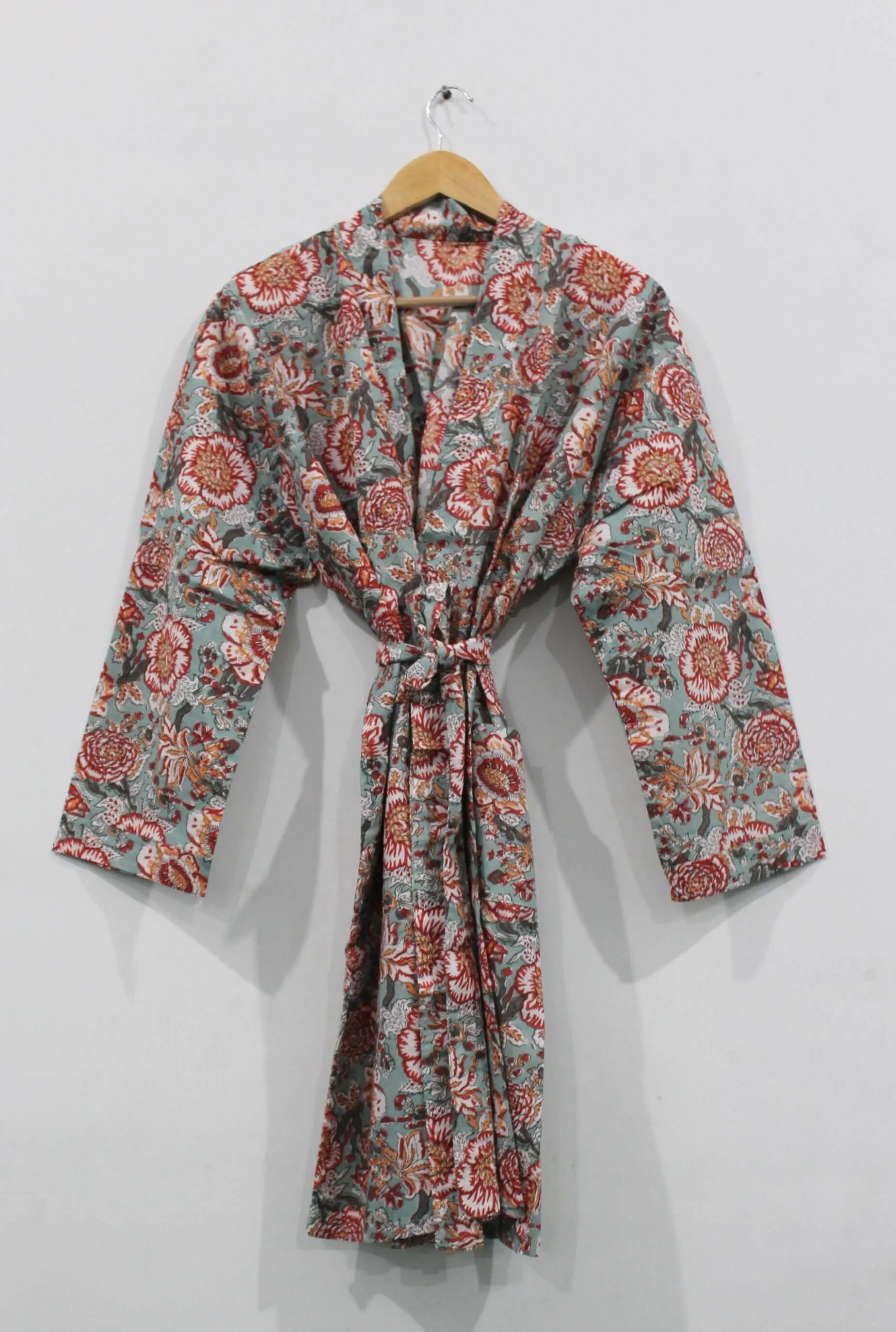 Copy of Hand Block Print 100%Cotton Kimono Bathrobe Women Floral Dress Wholesale Lot