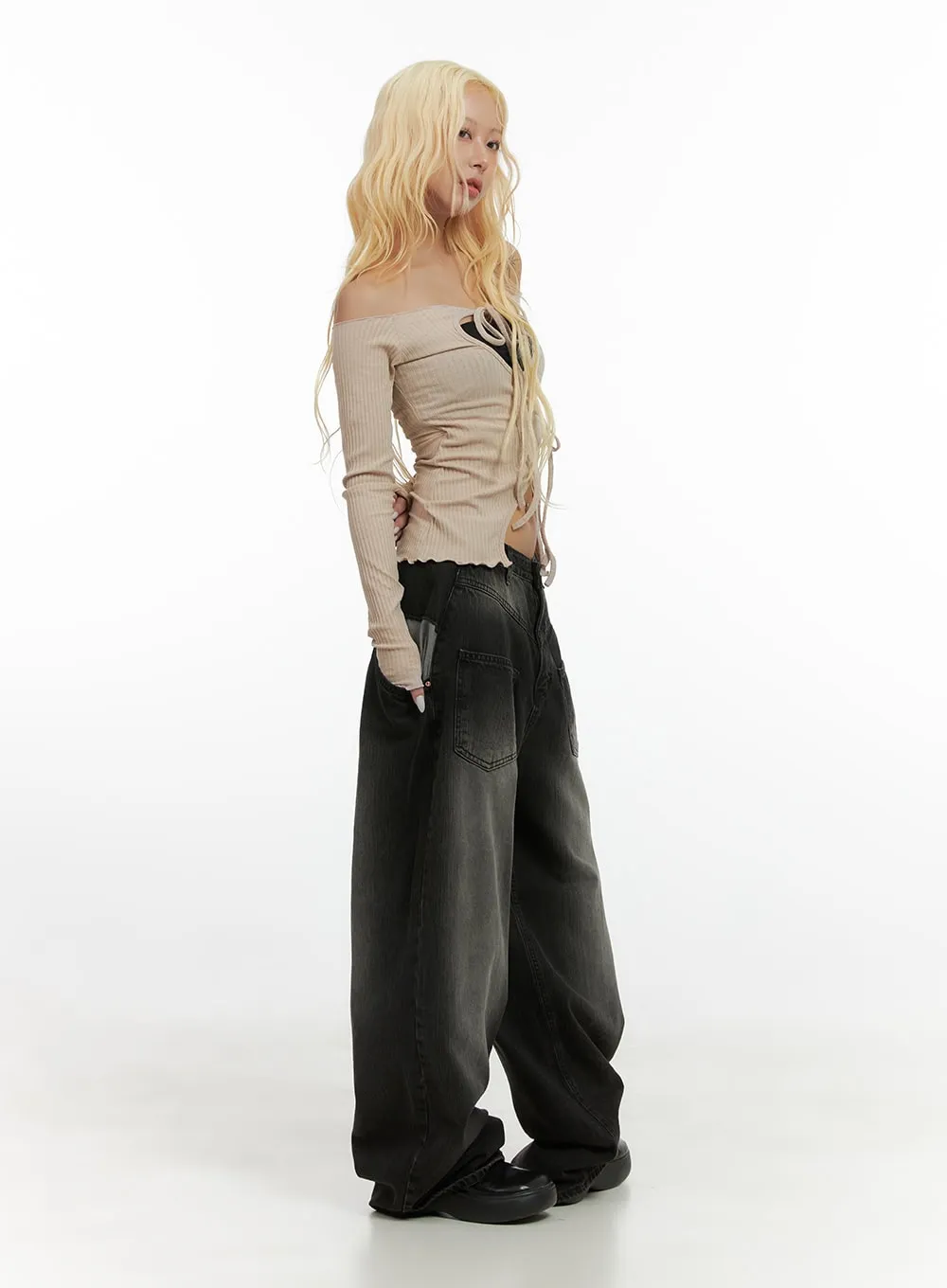 Darla Oversized Pocketed Denim Jeans CS425