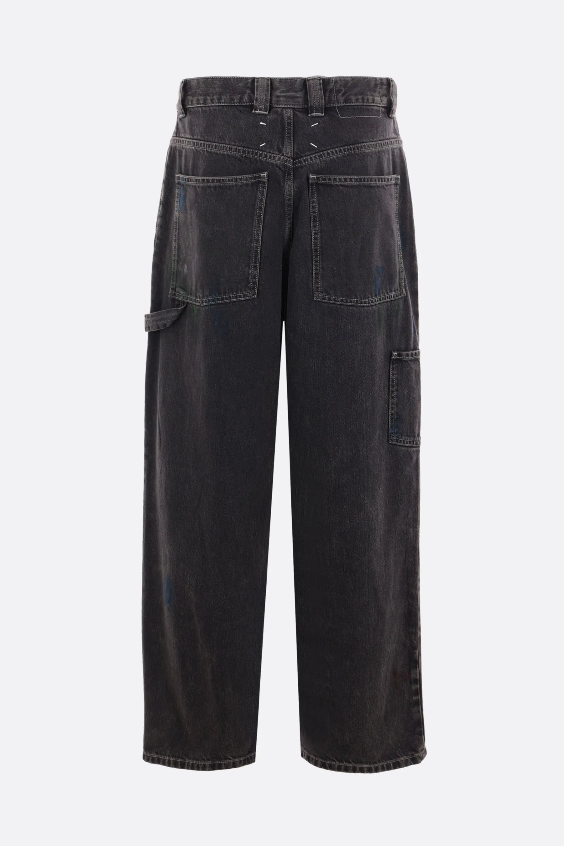 distressed-effect denim oversized jeans