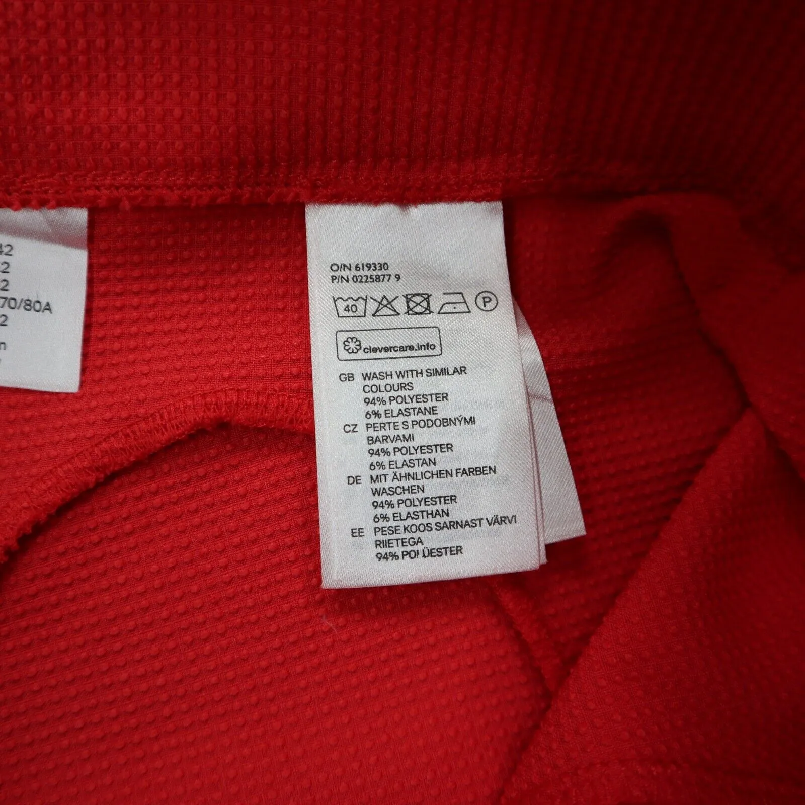 Divided by H&M Womens Quilted Skater Skirt Stretch Waist Pleated Orange SZ US 12