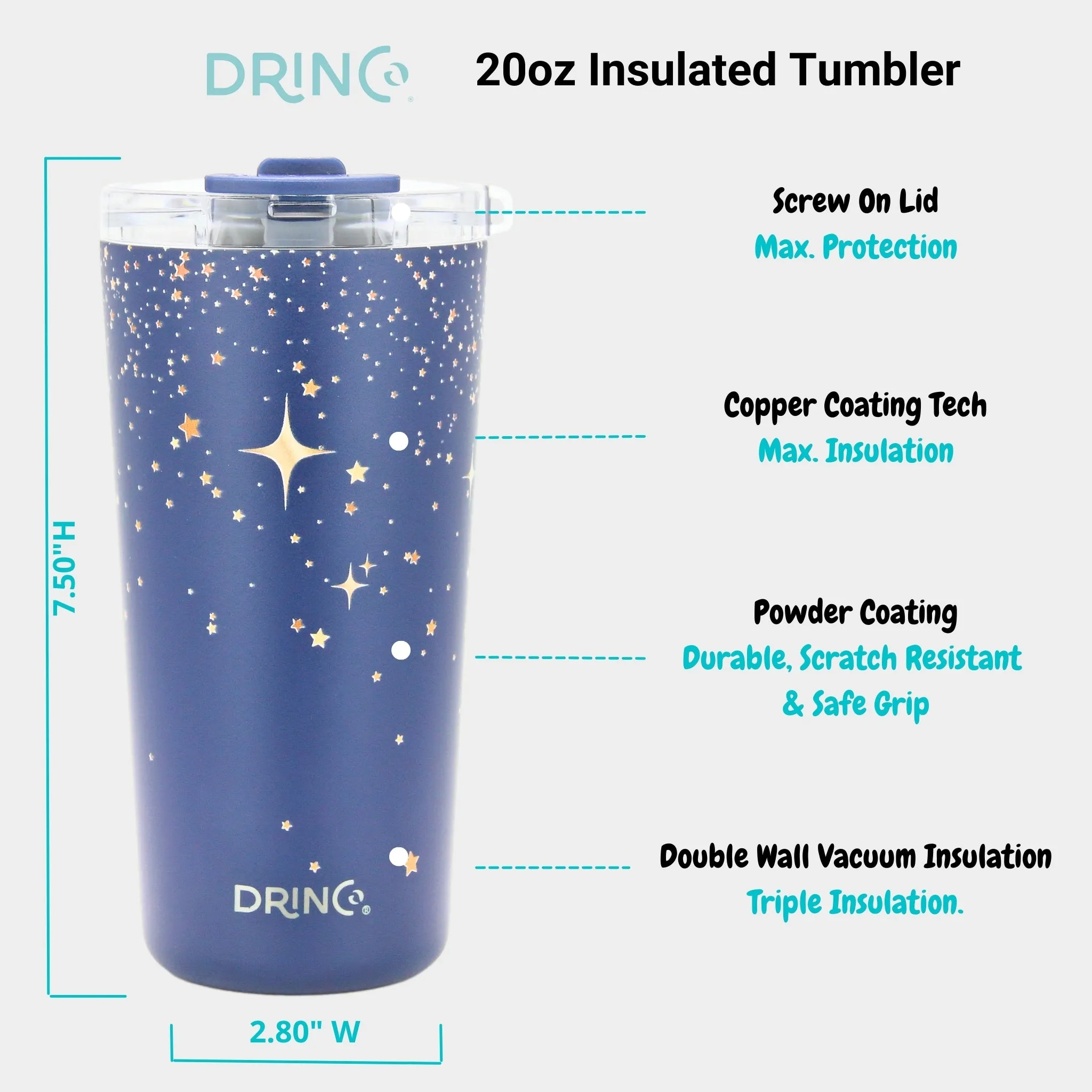 DRINCO®  Seattle 20oz Leakproof Tumbler with Straw - North Star