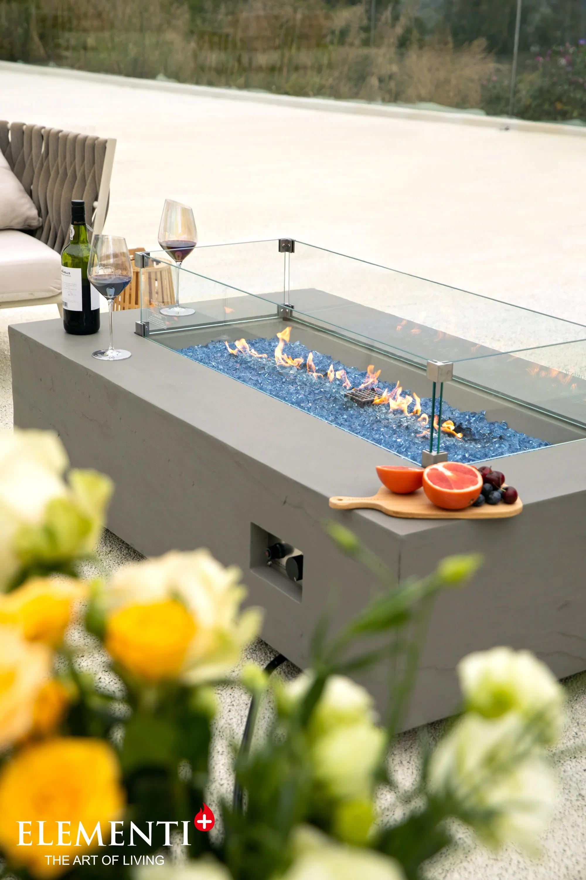 Elementi Plus OFG410SG Meteora Concrete Outdoor Fire Table