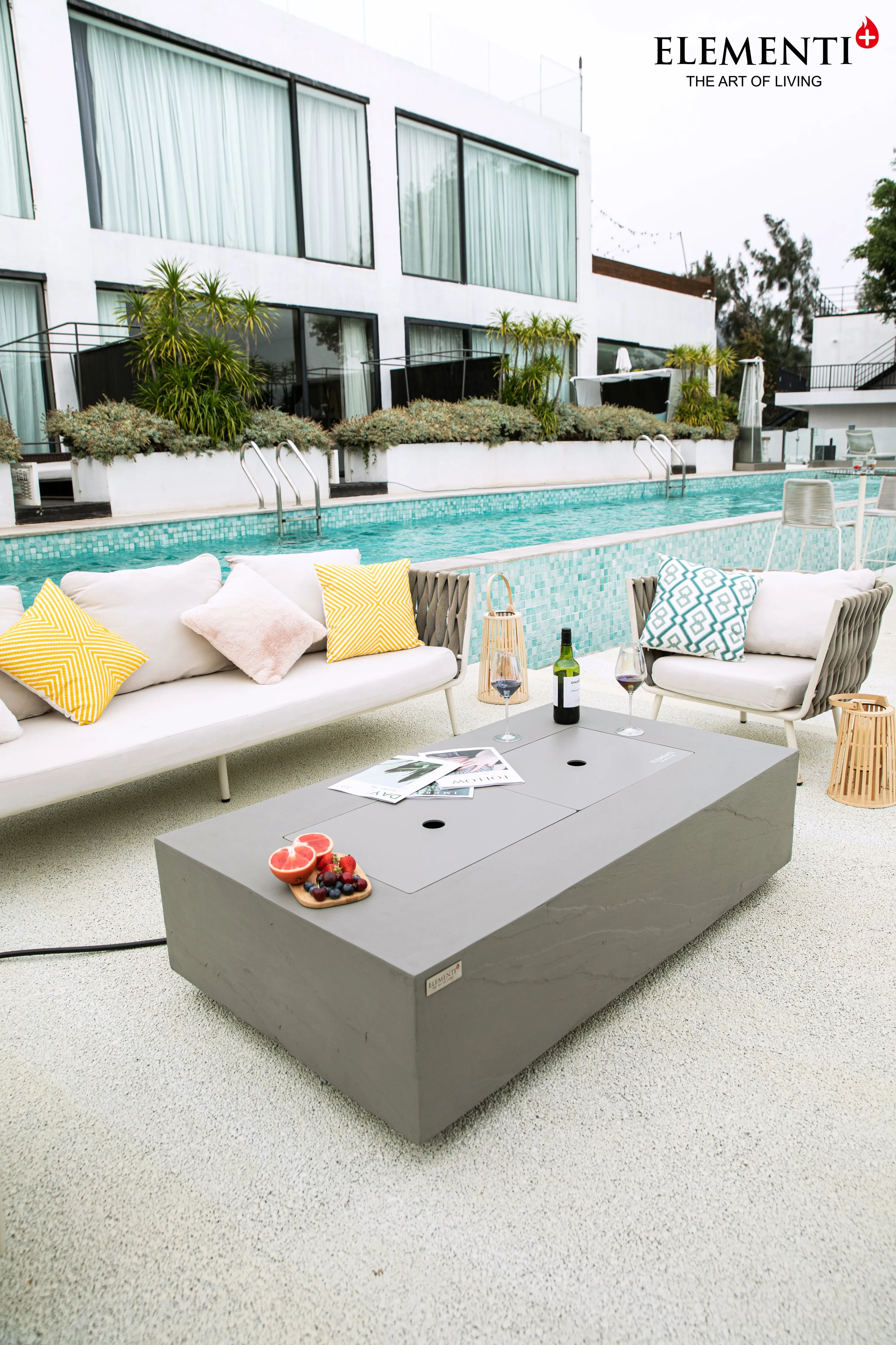 Elementi Plus OFG410SG Meteora Concrete Outdoor Fire Table
