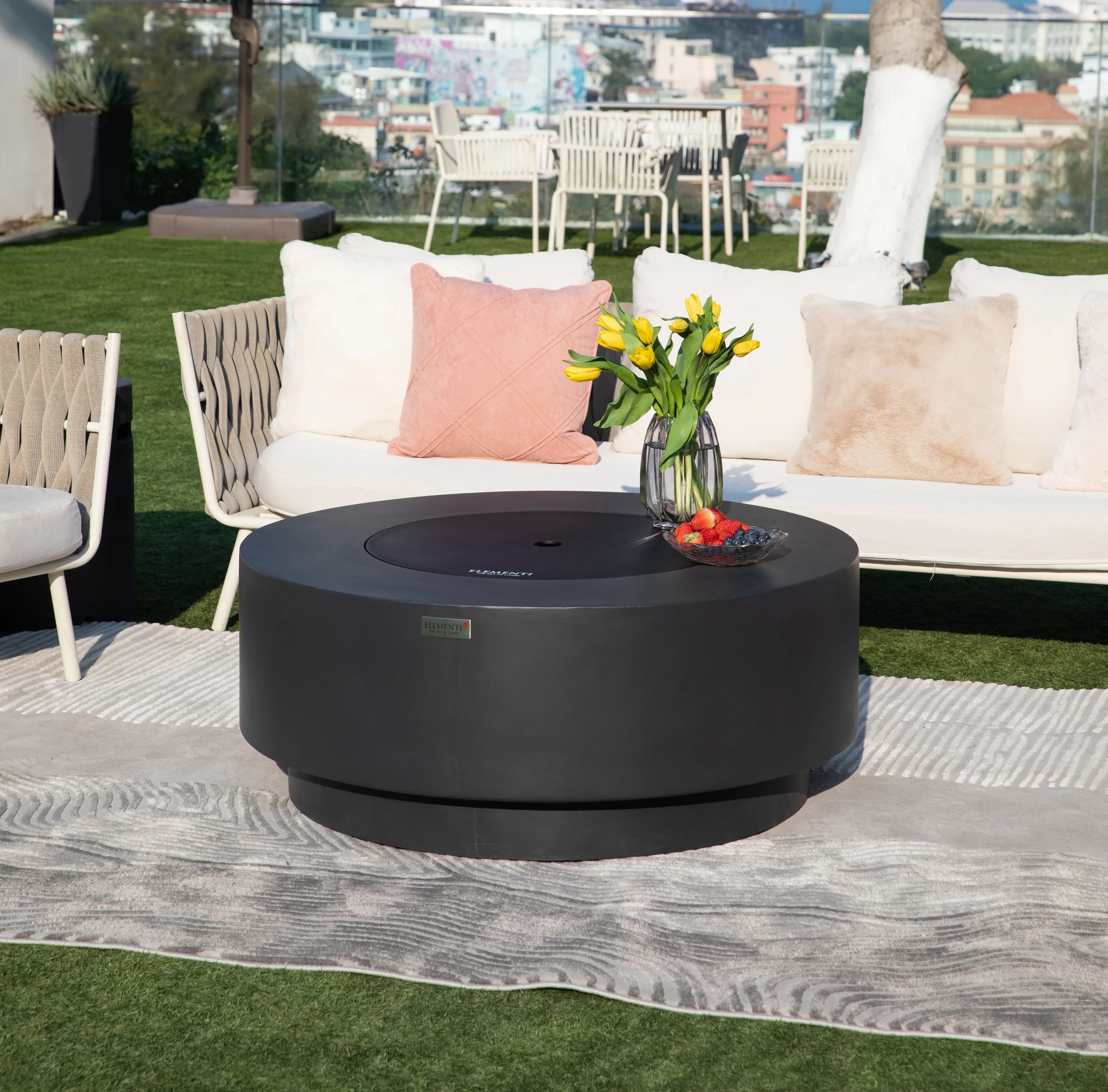 Elementi Plus OFG414DG Nimes Concrete Outdoor Fire Table