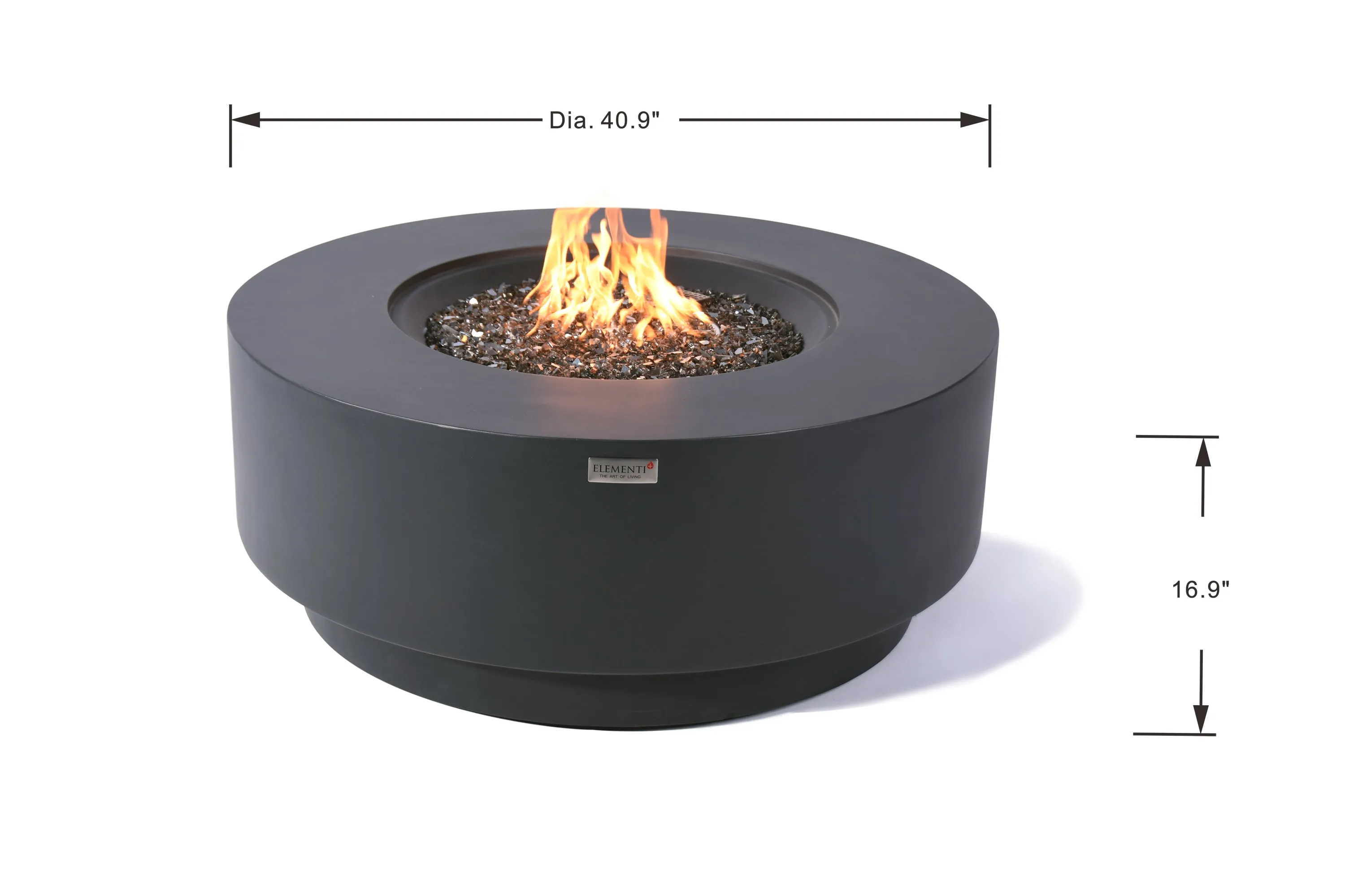 Elementi Plus OFG414DG Nimes Concrete Outdoor Fire Table