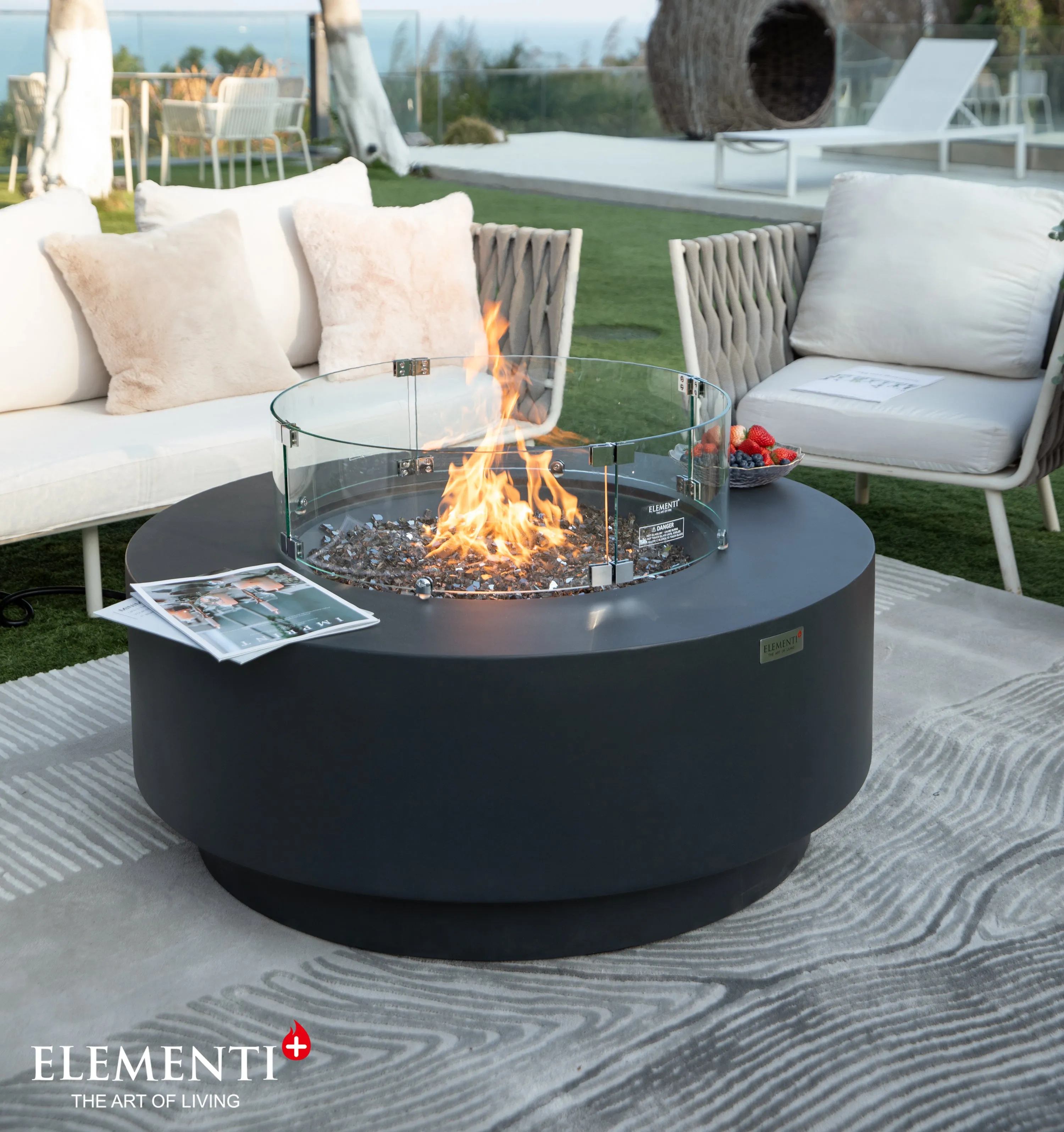 Elementi Plus OFG414DG Nimes Concrete Outdoor Fire Table